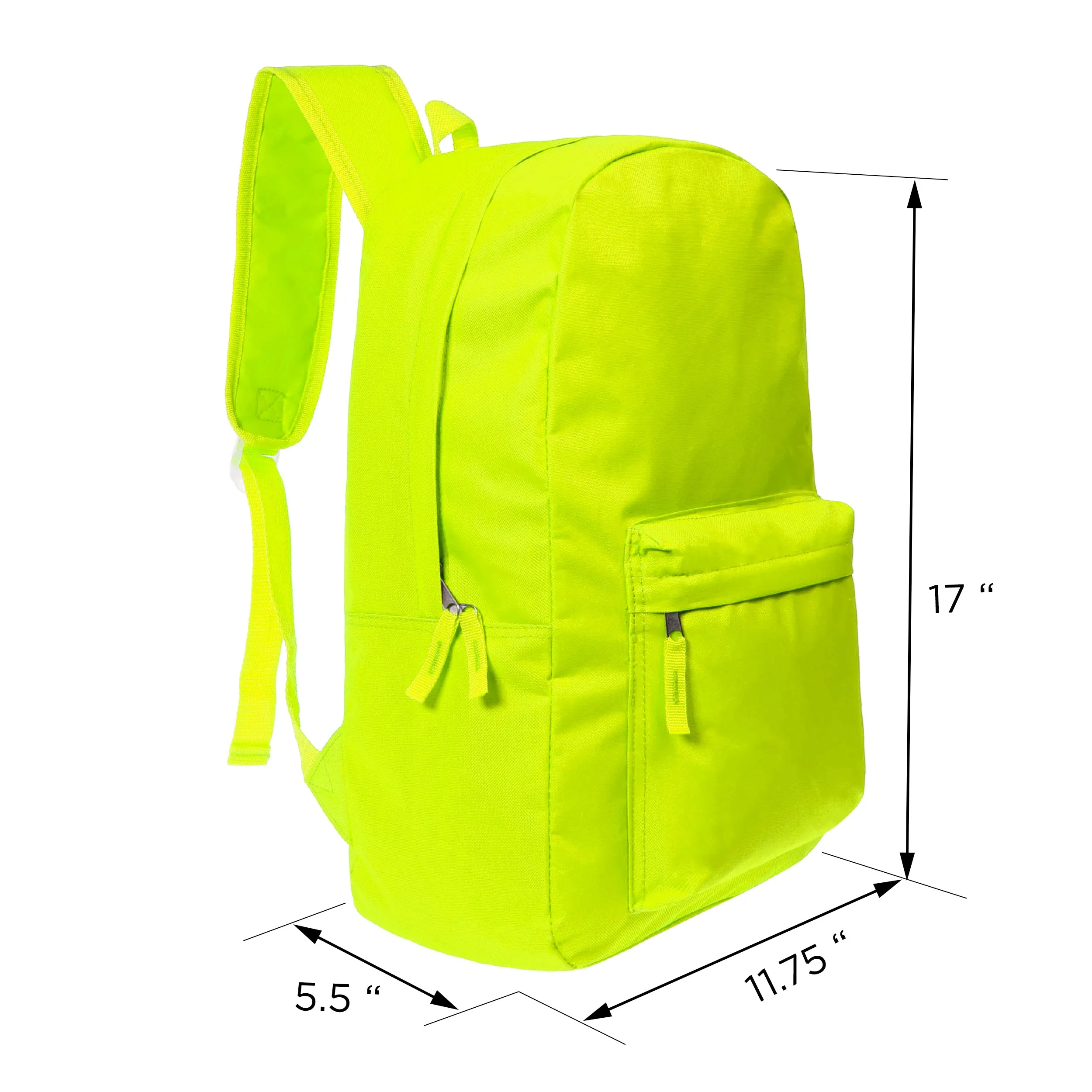 12 Bright Color 17" Backpacks in 6 Colors & Your Choice of 12 Bulk Hygiene Kits - Wholesale Care Package: Homeless, Emergency, Charity