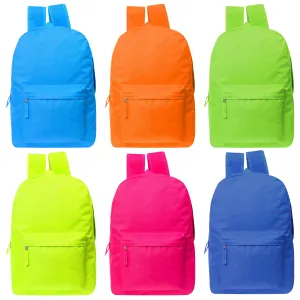 17" Kids Bright Wholesale Backpack in 6 Colors - Bulk Case of 24 Backpacks