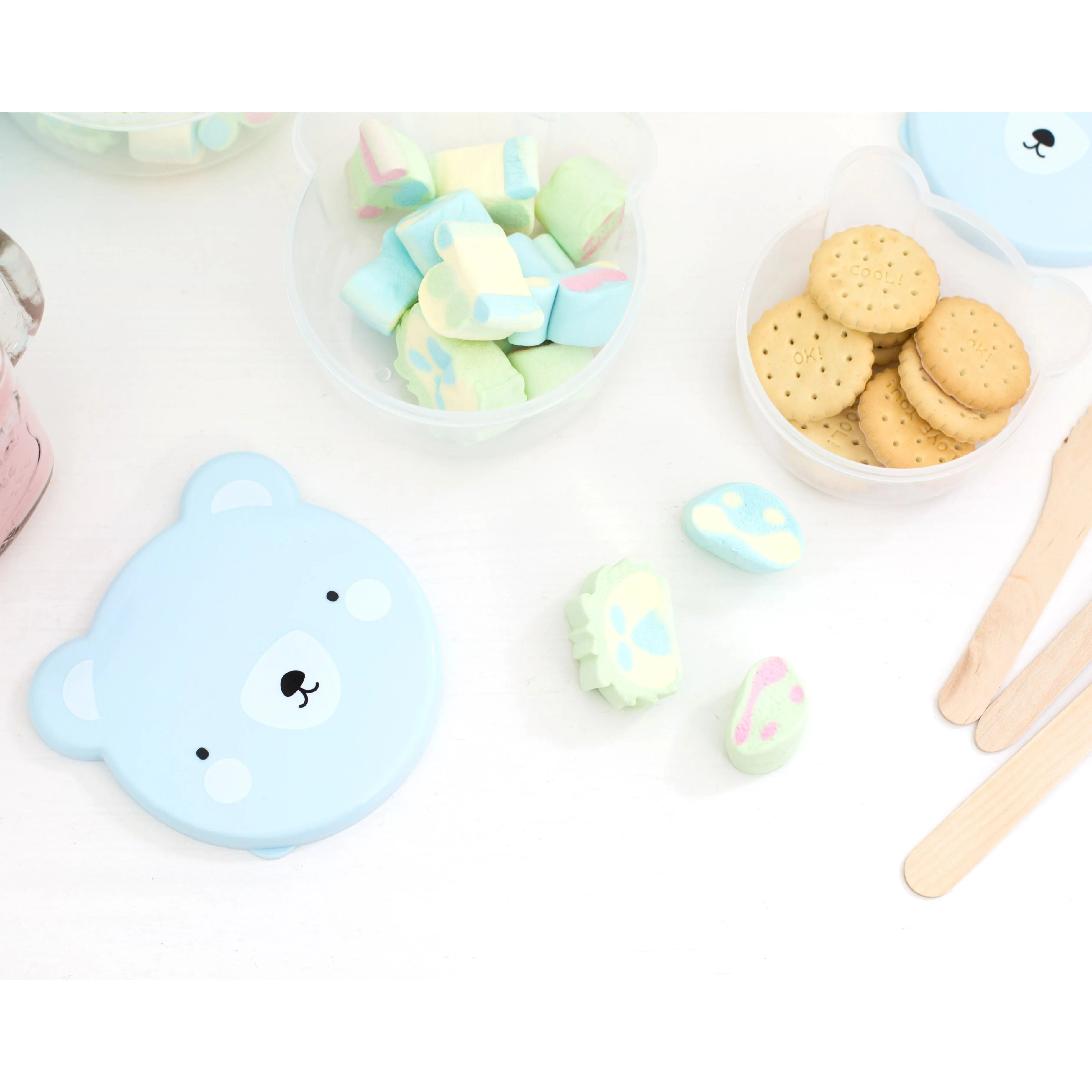 A Little Lovely Company Snack Box Bear Blue