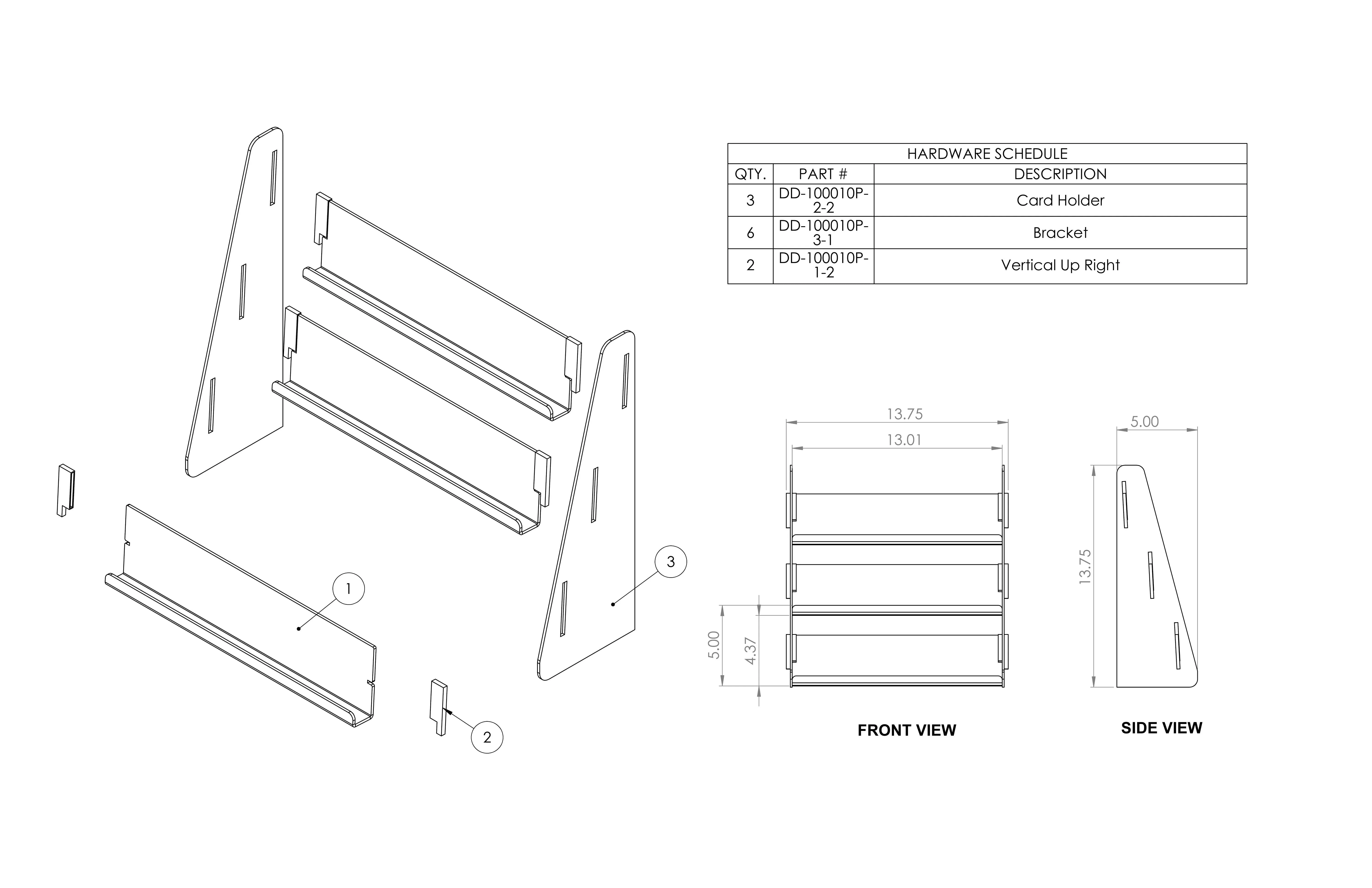 Acrylic Card Display Shelf