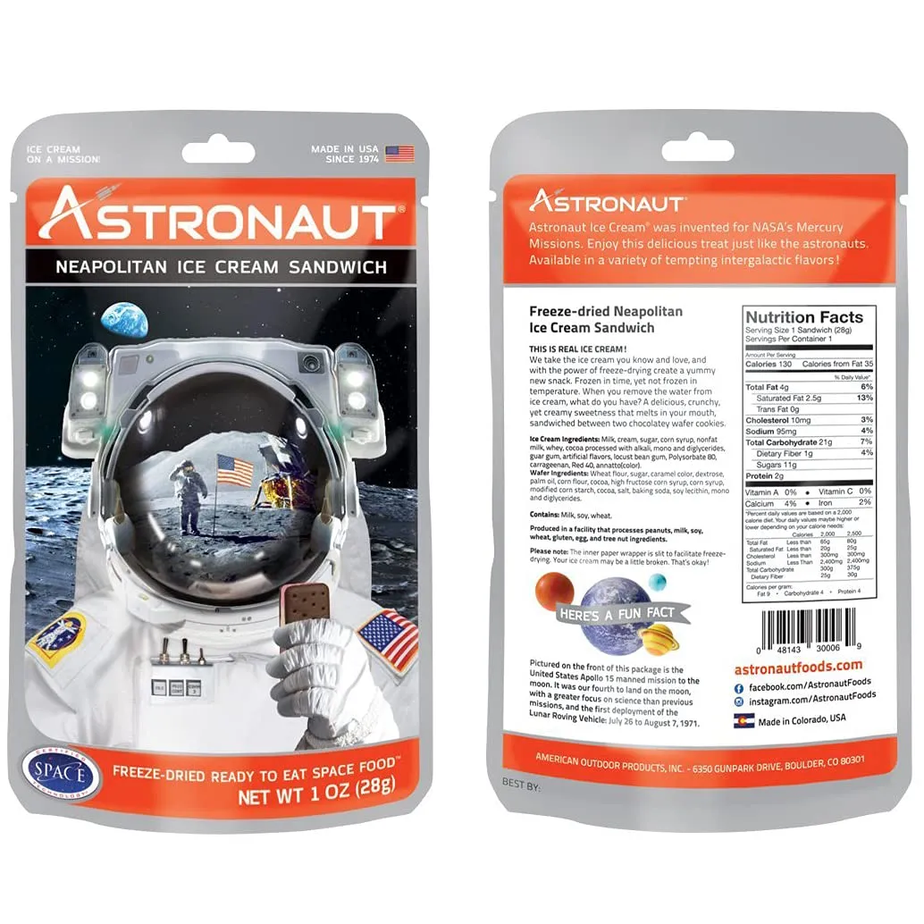 Astronaut - Freeze-Dried Neapolitan Ice Cream Sandwich - 6 Pack