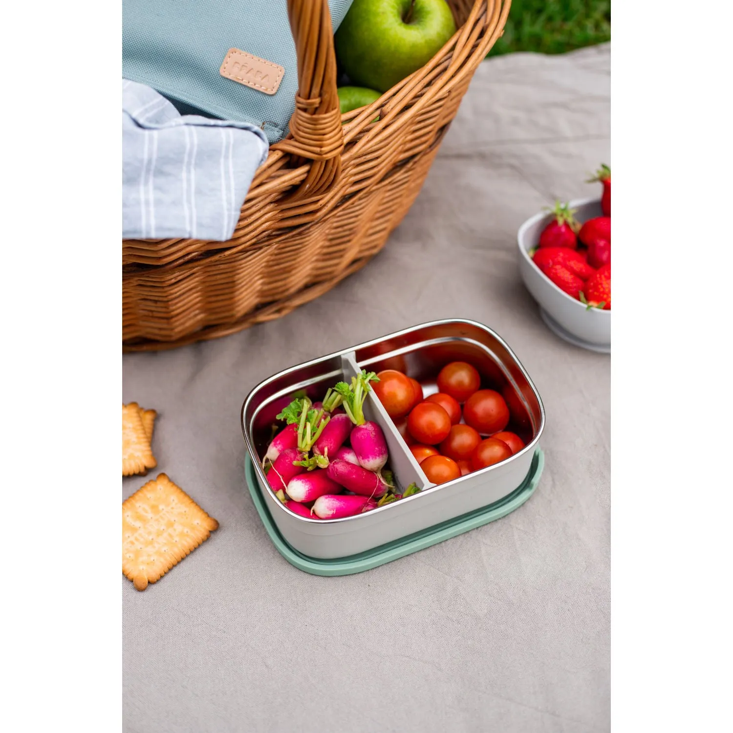 Beaba Stainless Steel Lunch Box - Sage Green