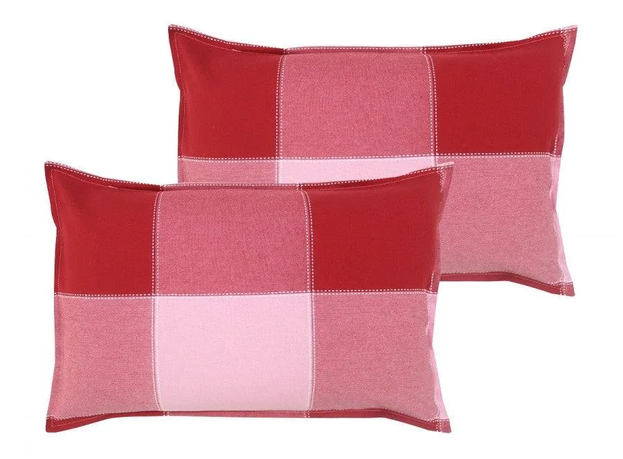 Cotton 4 Way Dobby Red Pillow Covers Pack Of 2