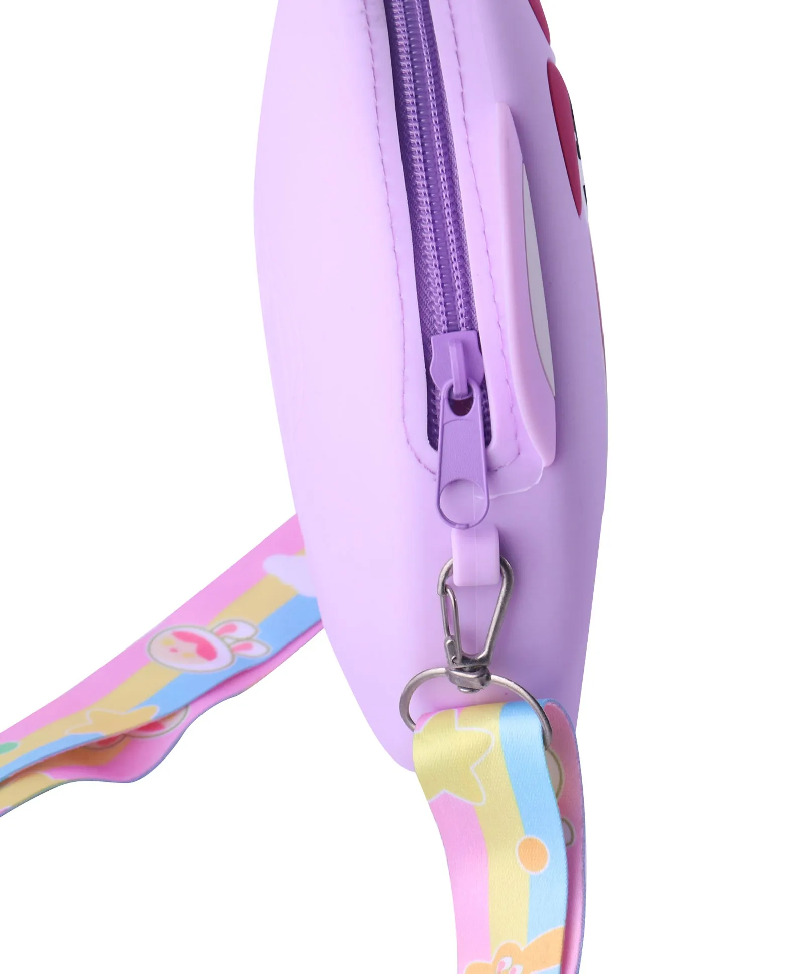 CRAZY BEAR FACE SILICON SLING BAG - PURPLE