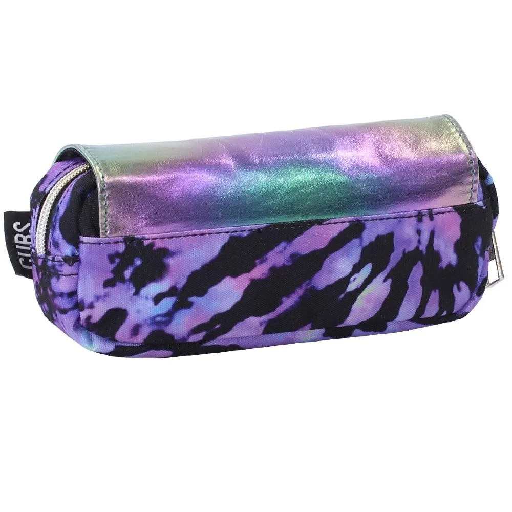 Cubs NEON BLACK PURPLE TIE DYE HIGH SCHOOL PENCIL CASE