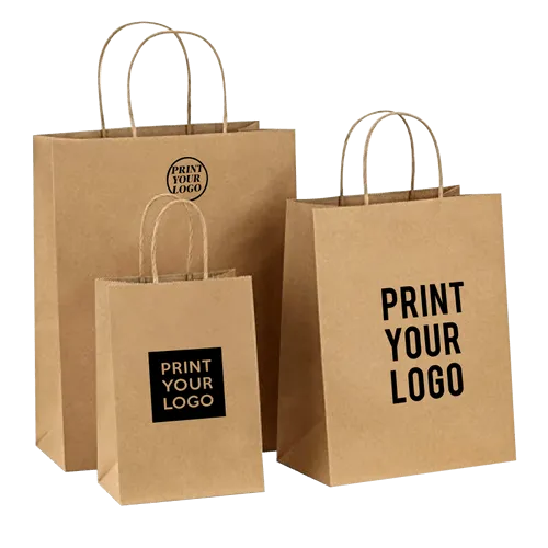 Custom print ECO-friendly heavy duty kraft paper shopping bags