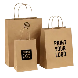 Custom print ECO-friendly heavy duty kraft paper shopping bags