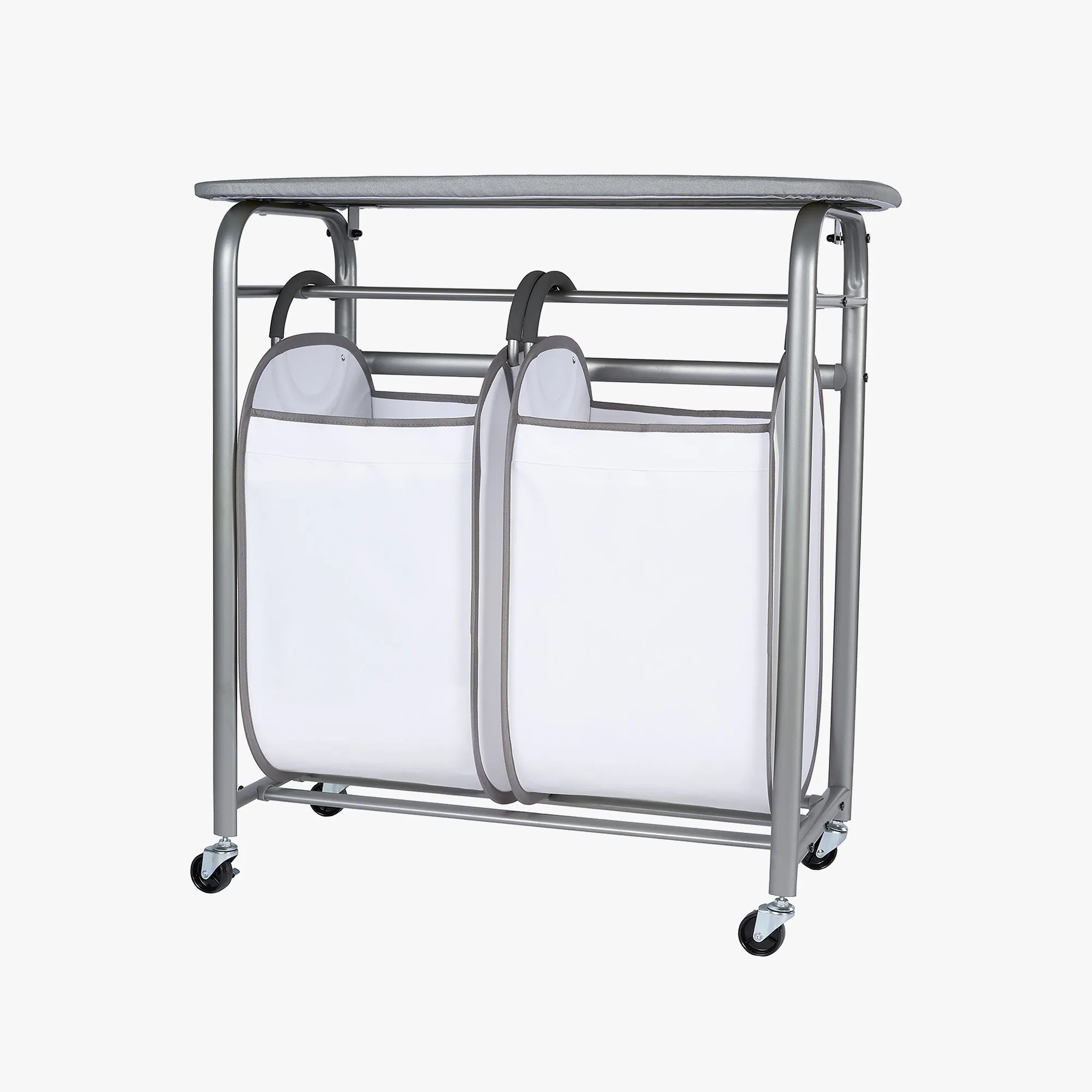 Easy Access Double Laundry Sorter with Folding Table