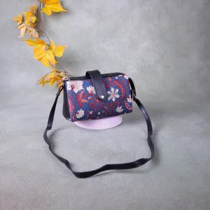 Easy Slings Blue Colour with Red Flower Design.- (Double partition)