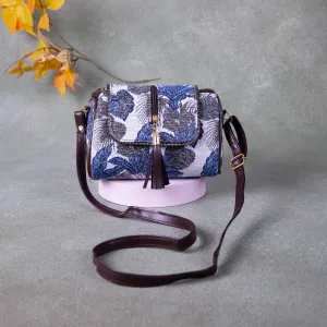 Easy Slings Grey with Blue Flower Design. - Boho (Double partition)