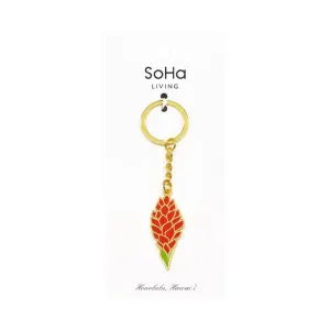 Ginger Red Enamel Keychain