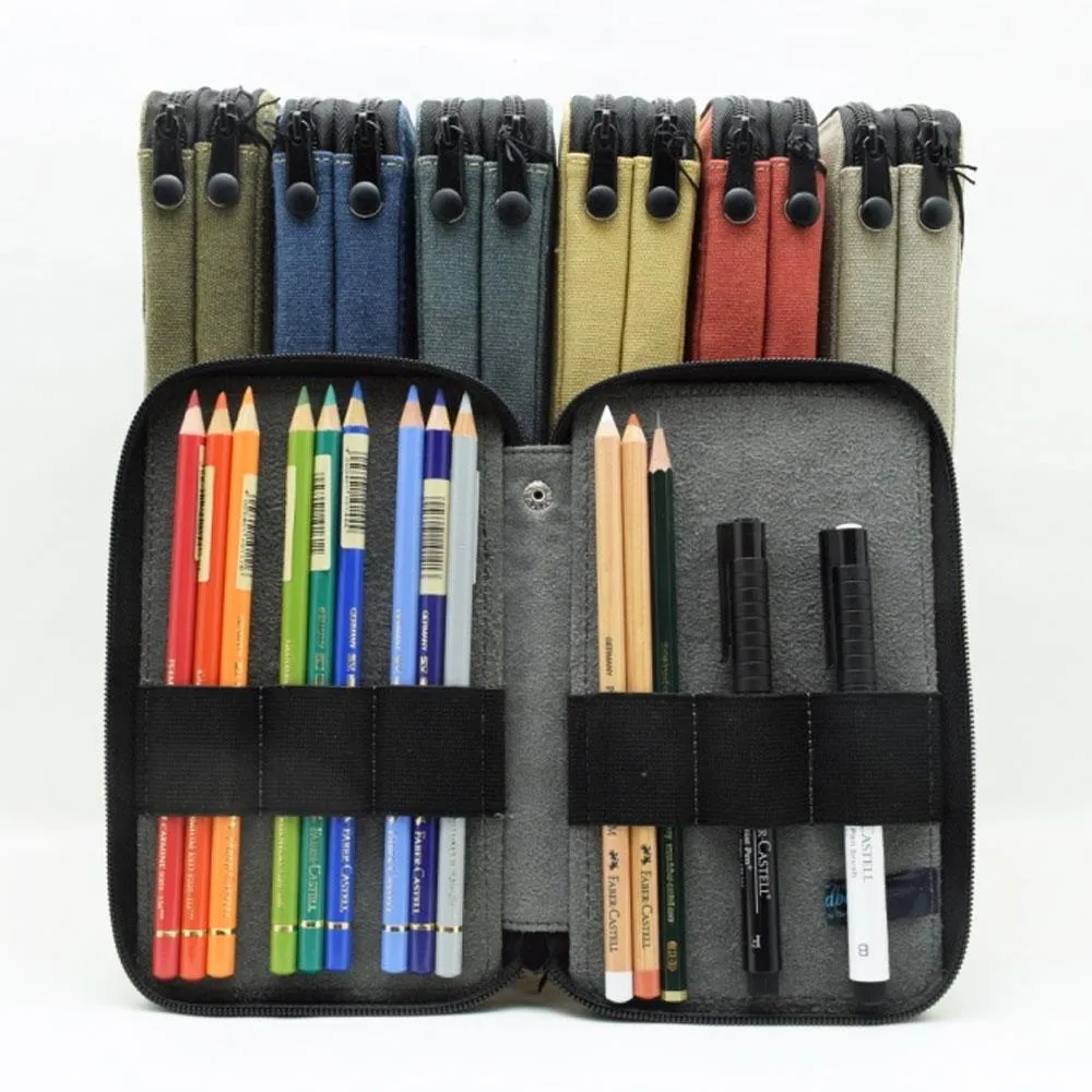 Global Art Canvas Pencil Case - Black