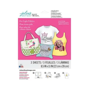 Jolee's Easy Image Transfer Sheets 8.5"X11" 3 Pack - Glitter For Light Fabrics*