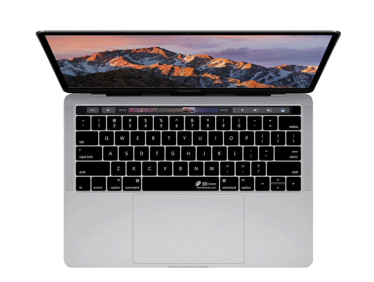 KB Covers - Black Keyboard Cover for Macbook Pro Touch Bar 13" and 15"