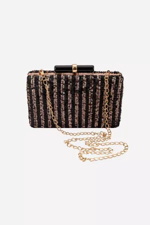 Light Gold And Black Clutch