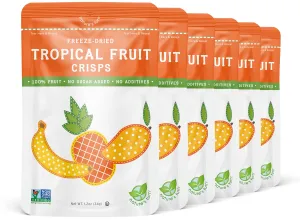 Nature’s Turn Freeze-Dried Fruit Snacks, Tropical Crisps - Pack of 6 (1.2 oz Each)