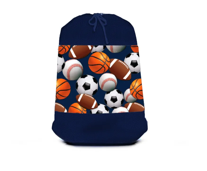 Navy Sports Mesh Sock Bag