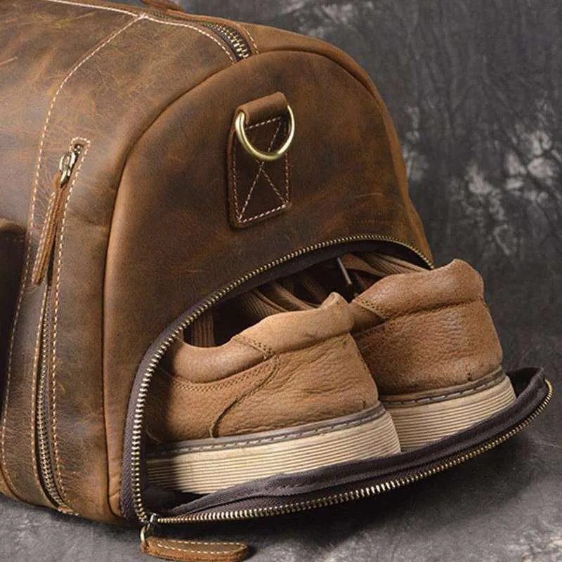 Norseman 100% Leather Weekender with shoe pocket