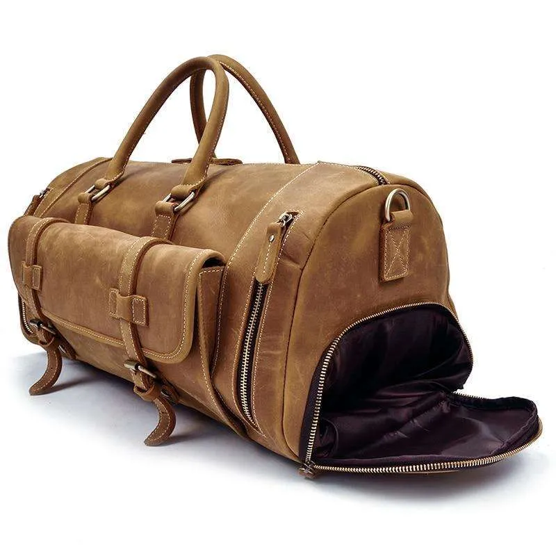 Norseman 100% Leather Weekender with shoe pocket