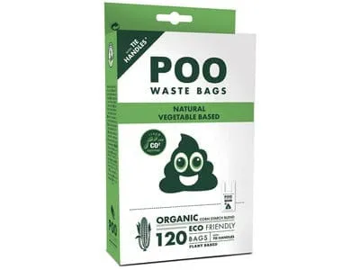 Poo Easy Tie handles Dog Waste Bags (120 bags) - Non Scented