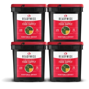 ReadyWise - 120 Serving Freeze Dried Vegetable Bucket - 4 Pack