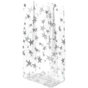 Silver Stars Printed Poly Bag - 4 x 2.50 x 9.50