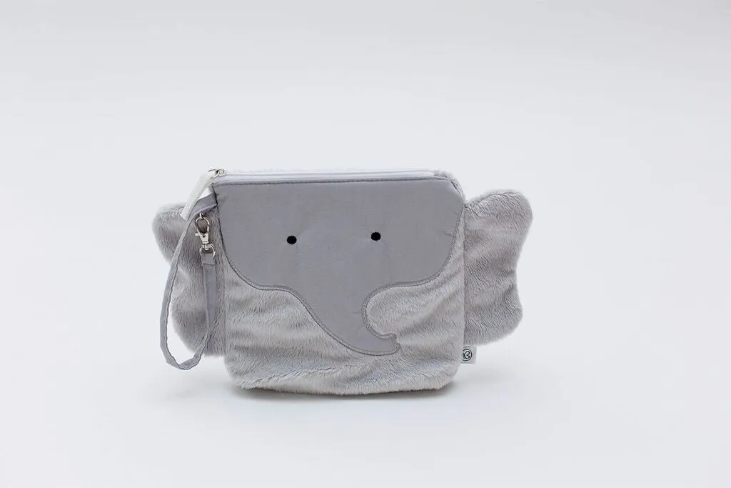 Sparkle/Plush Snack Bag - Pebbles Gray Elephant