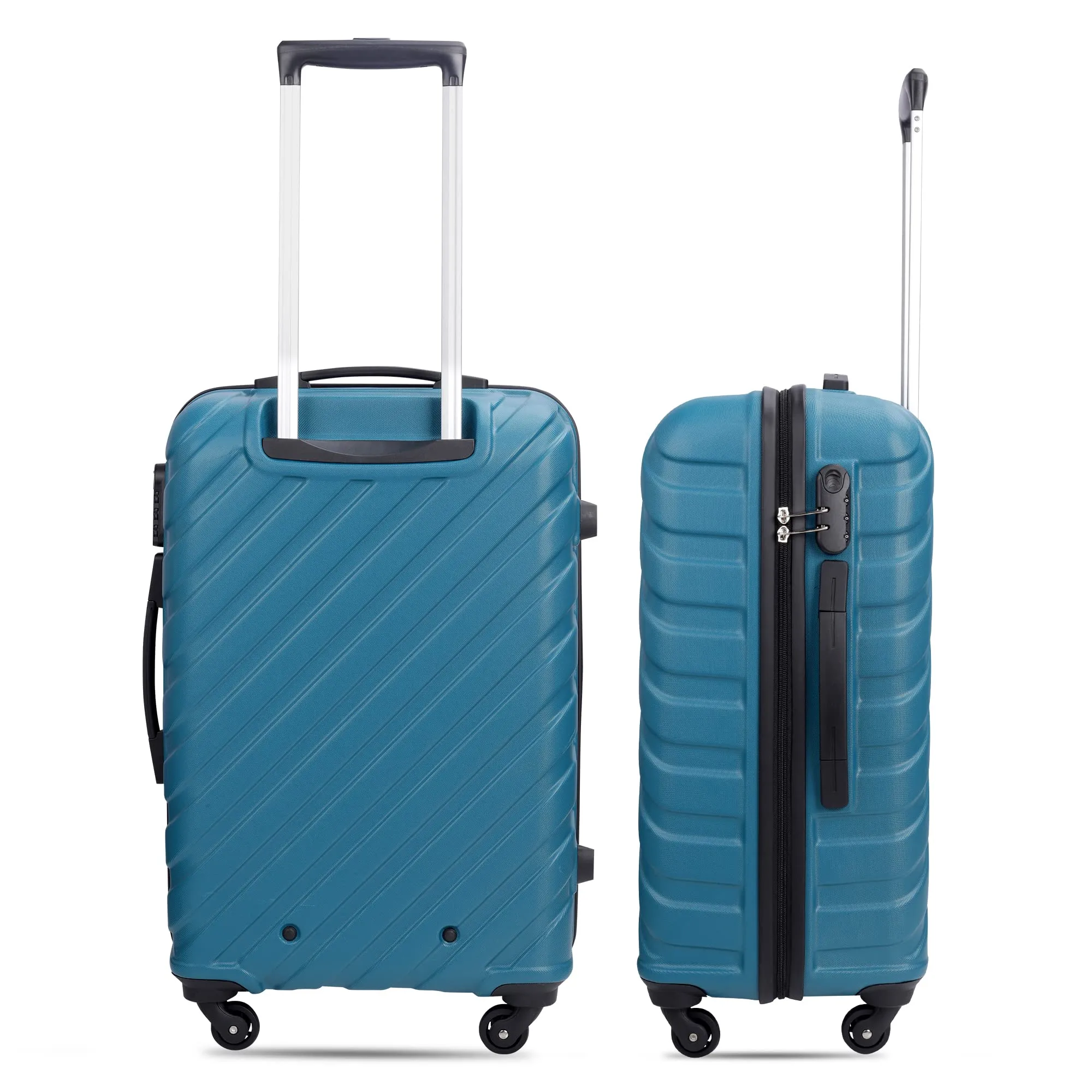 THE CLOWNFISH Armstrong Luggage ABS Hard Case Suitcase Four Wheel Trolley Bag- Teal (Medium Size, 65 cm- 24 inch)