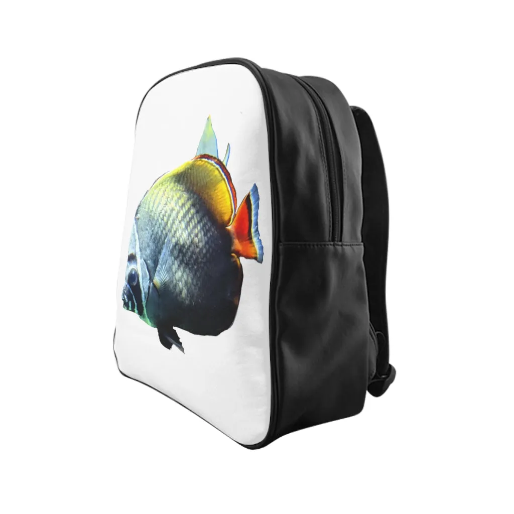 White Black Fish School Backpack