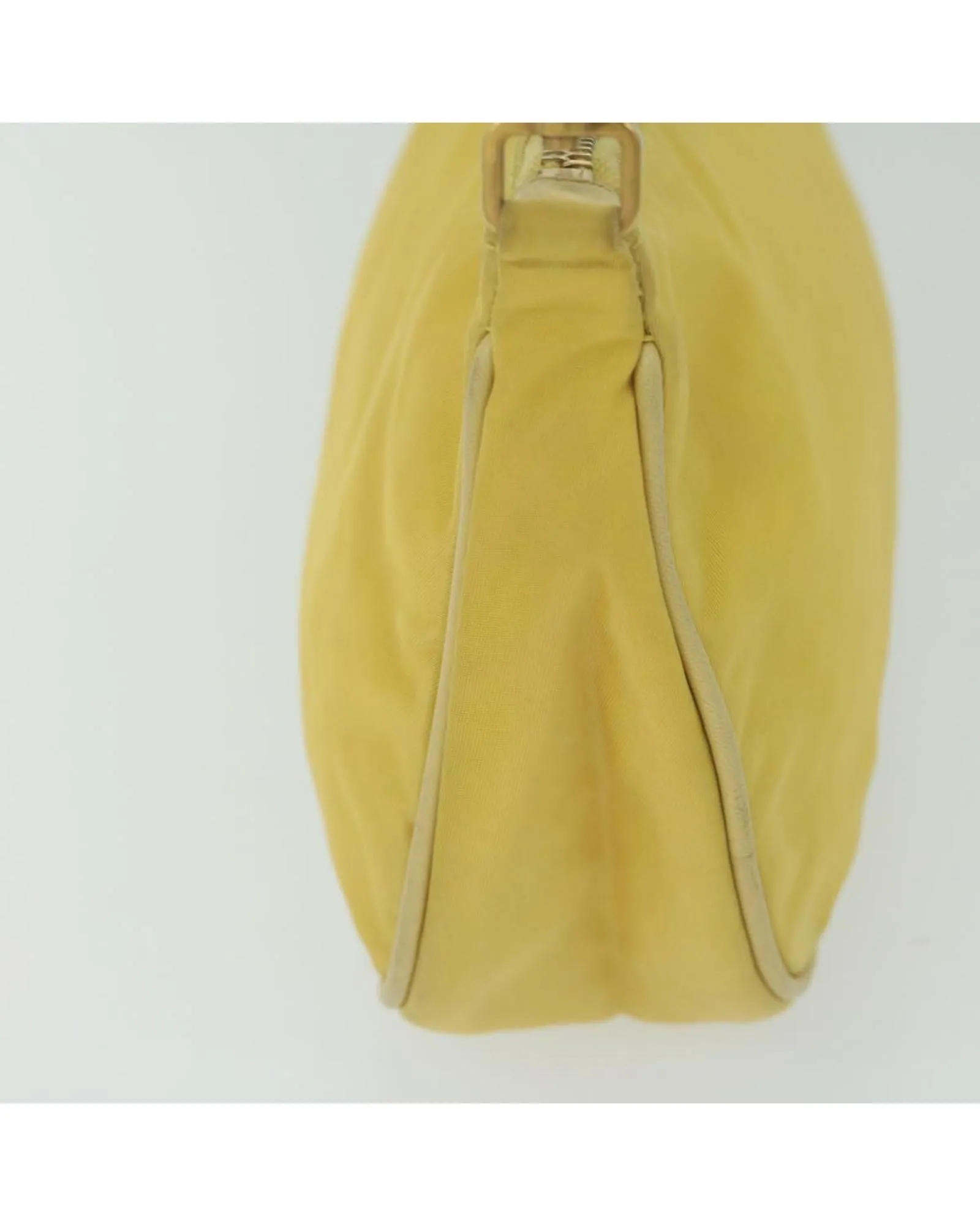 Yellow Nylon Accessory Pouch by Italian Designer