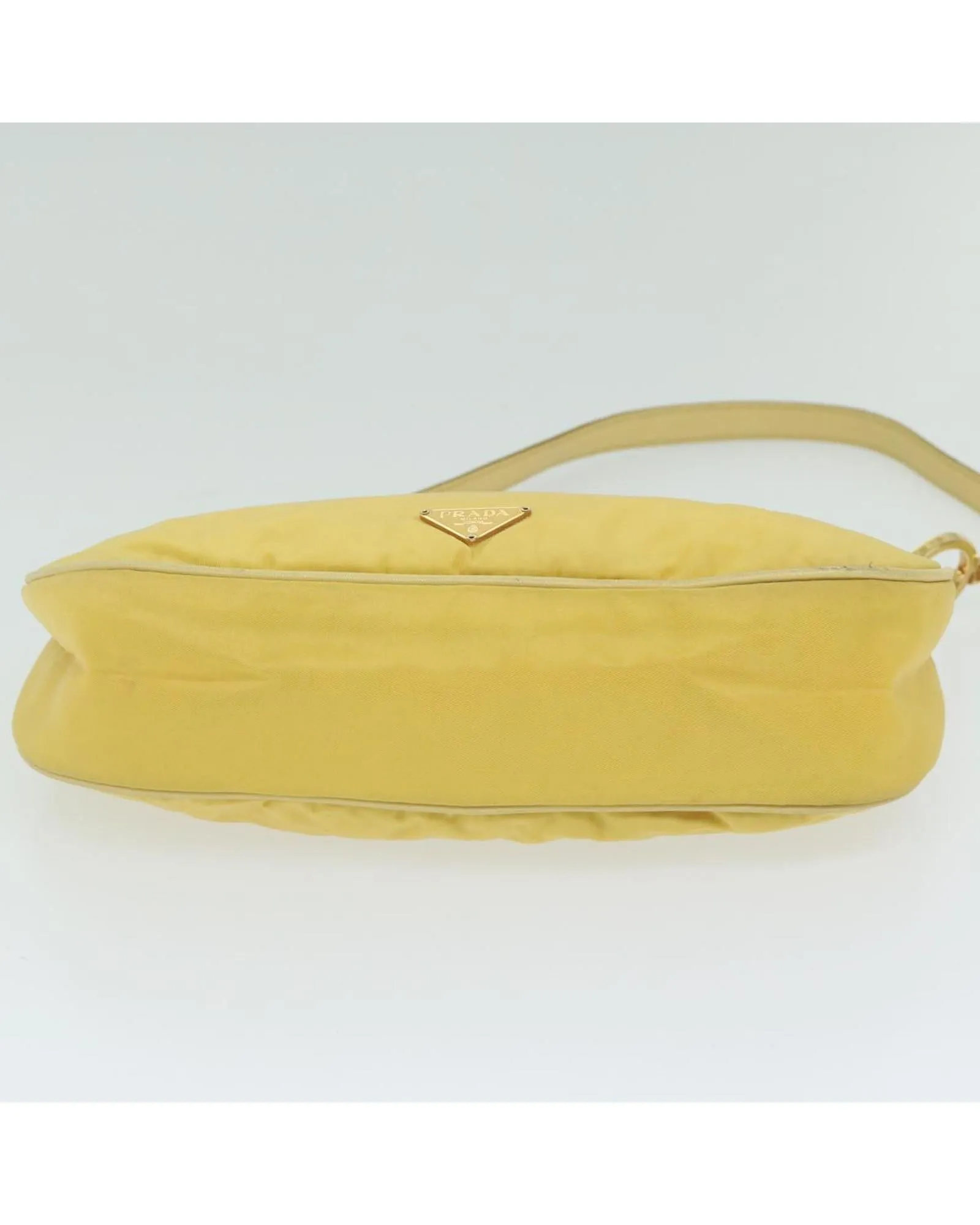 Yellow Nylon Accessory Pouch by Italian Designer