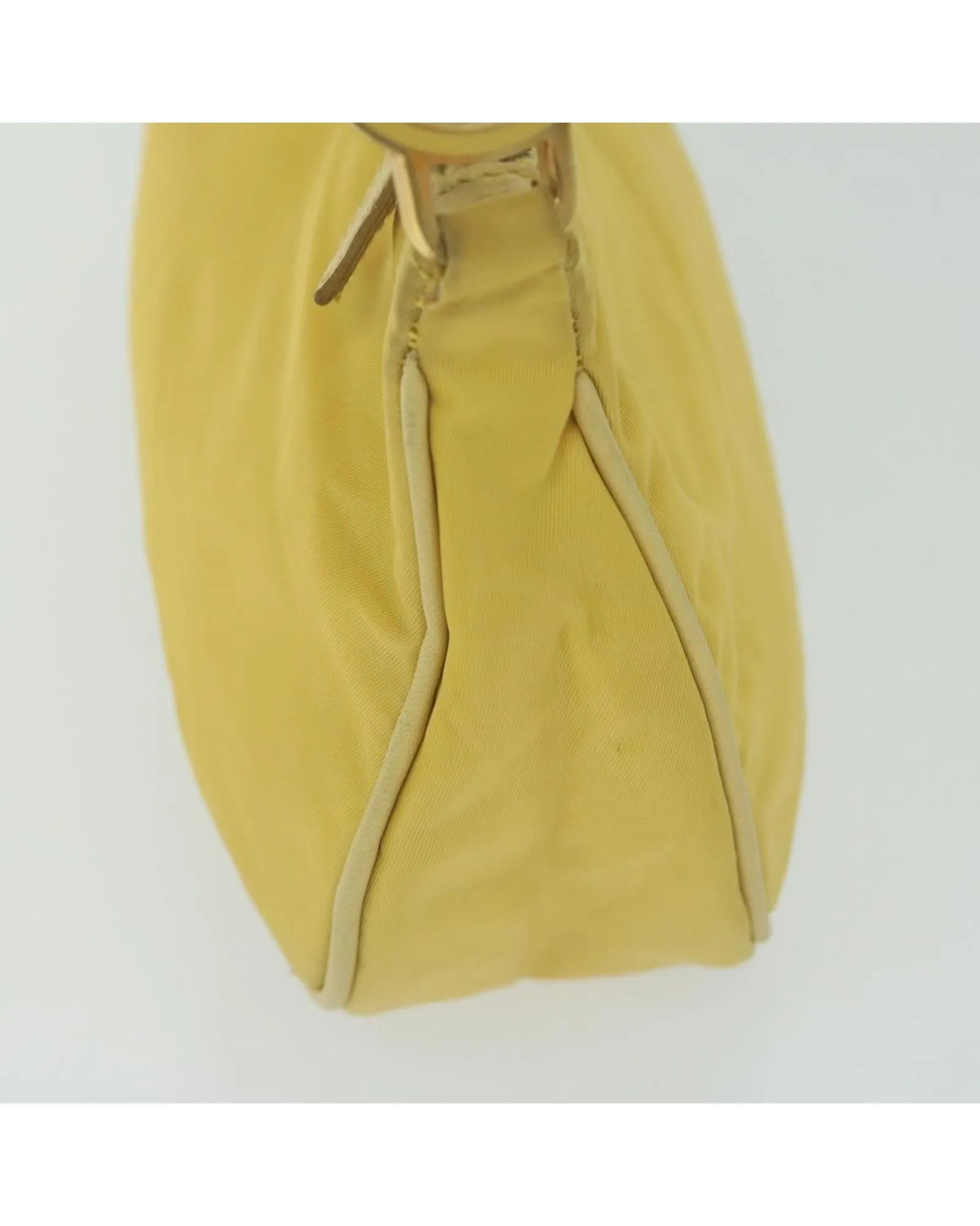 Yellow Nylon Accessory Pouch by Italian Designer