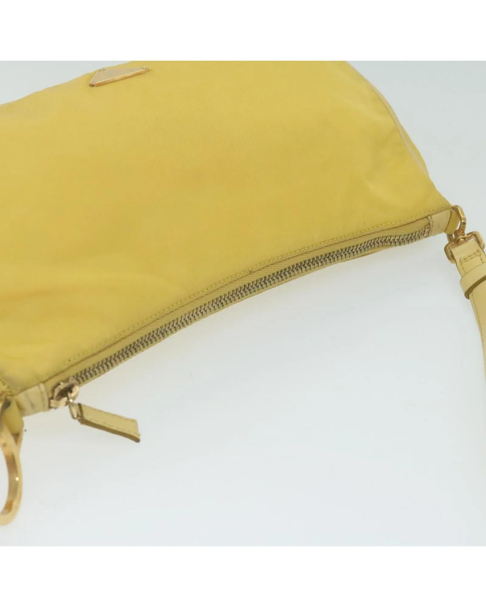 Yellow Nylon Accessory Pouch by Italian Designer