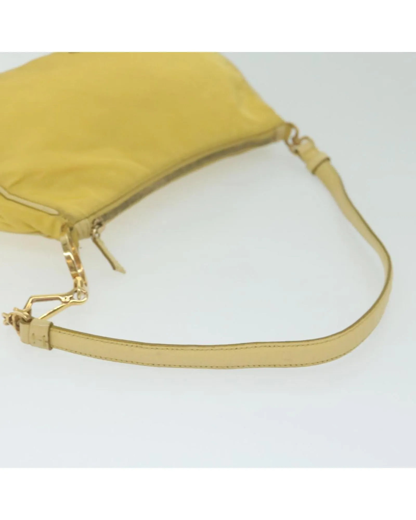 Yellow Nylon Accessory Pouch by Italian Designer